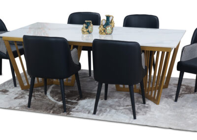 MH 38 7 X 3.5 dining table set(6+1) with Seato-1001 dining chairs